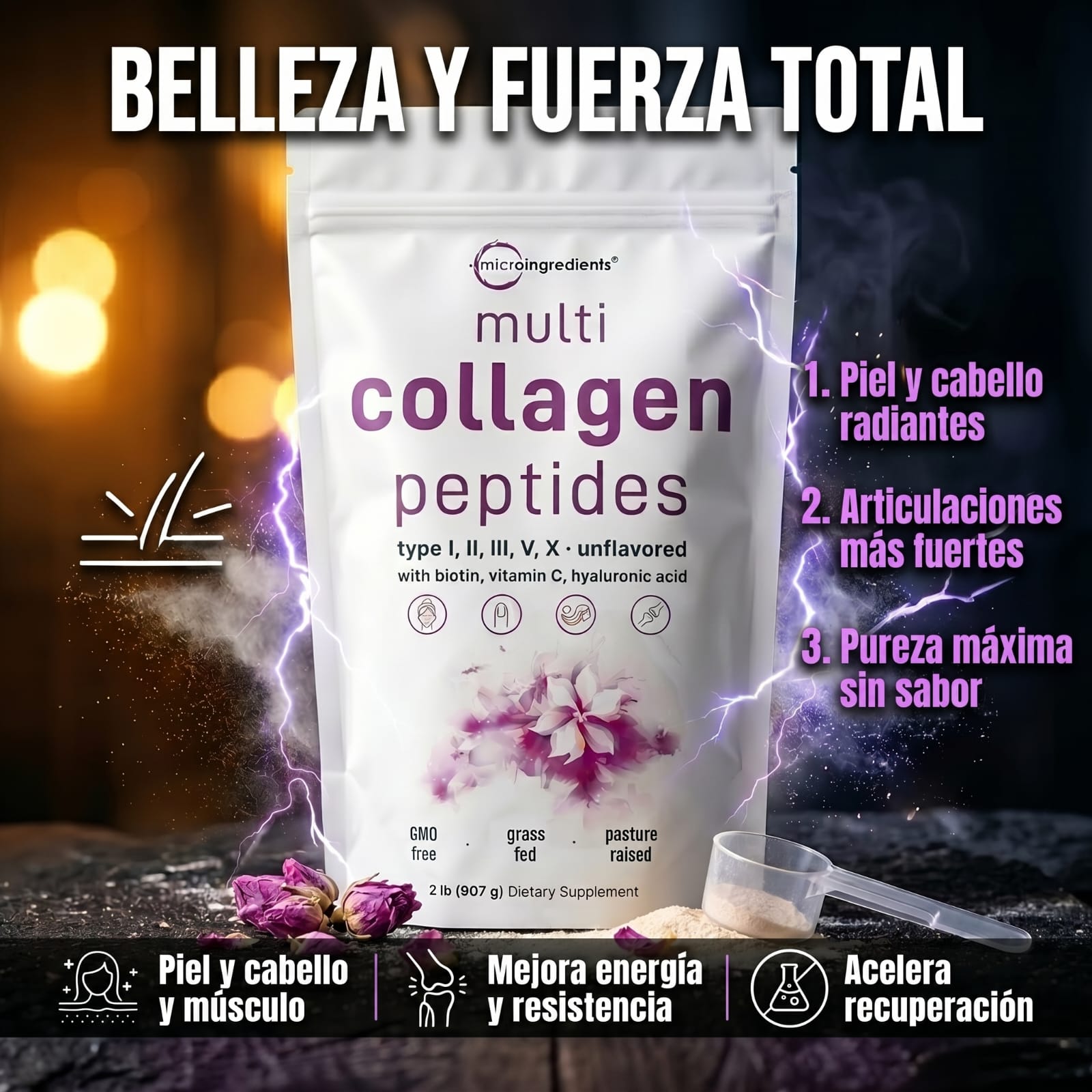 Multi Collagen Peptides – Colágeno Hidrolizado Premium 450 g